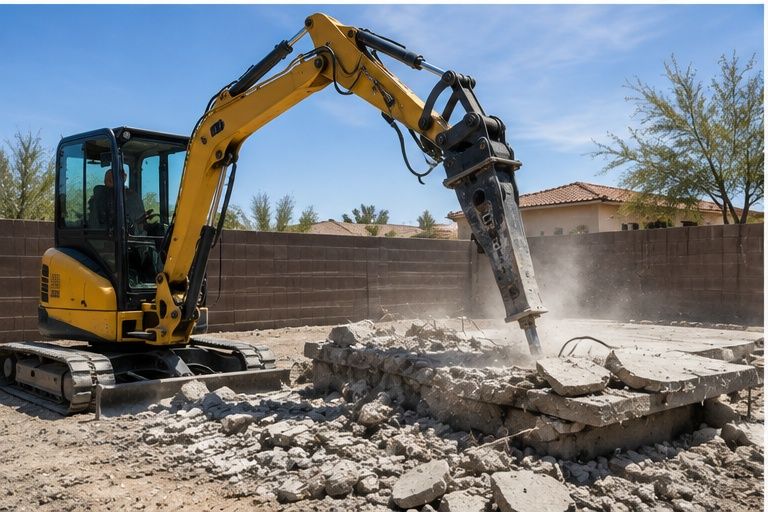 Concrete demolition and removal project in Arizona